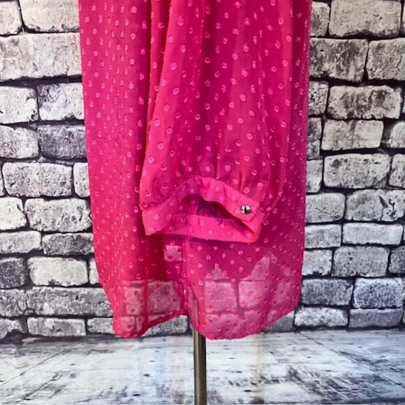 CJ Banks Pink Sheer Blouse W/ Attached Tank Size 2X - Picture 4 of 8